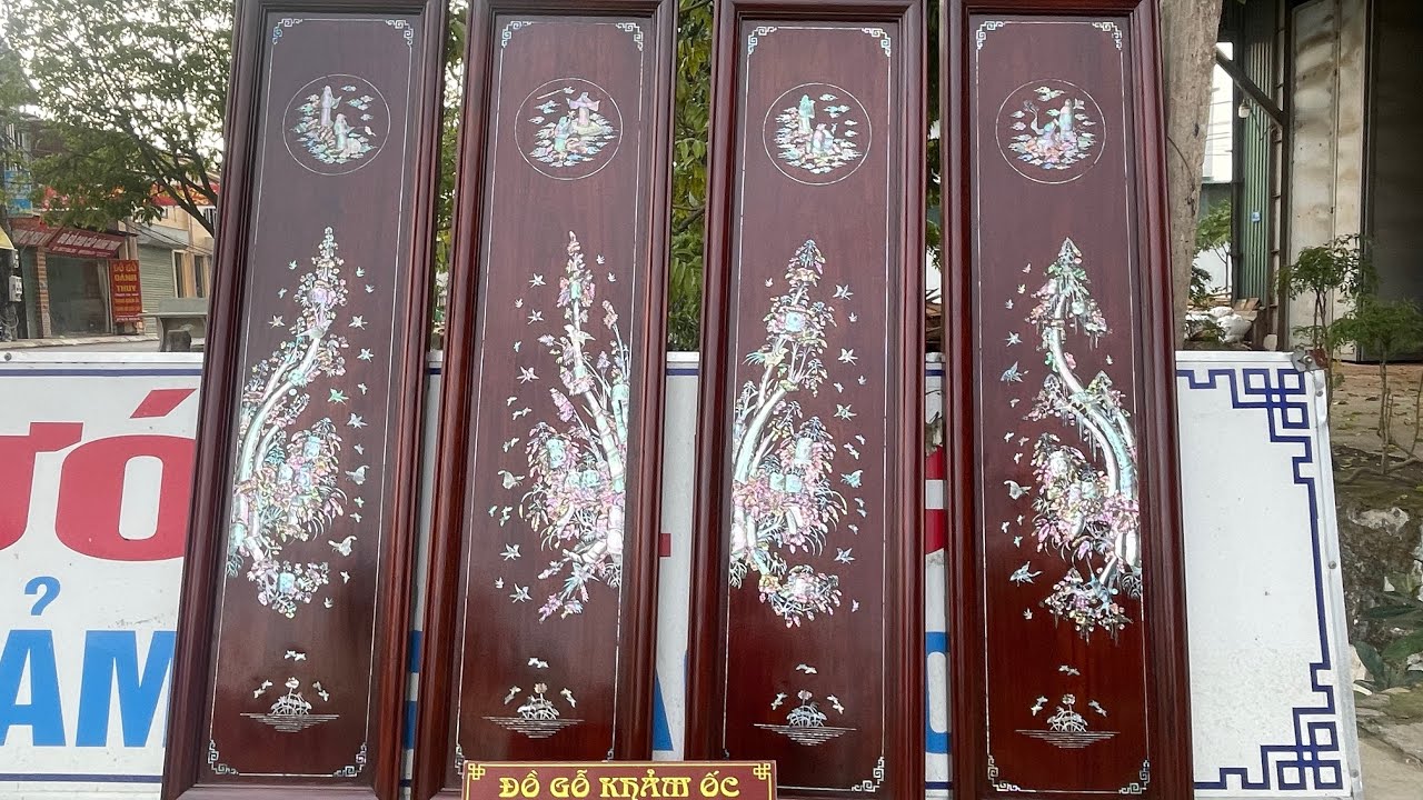 Bộ tranh tứ quý Tùng cúc trúc mai kt 31x117 cm giá 10 triệu 200 ngàn LH 0945551382