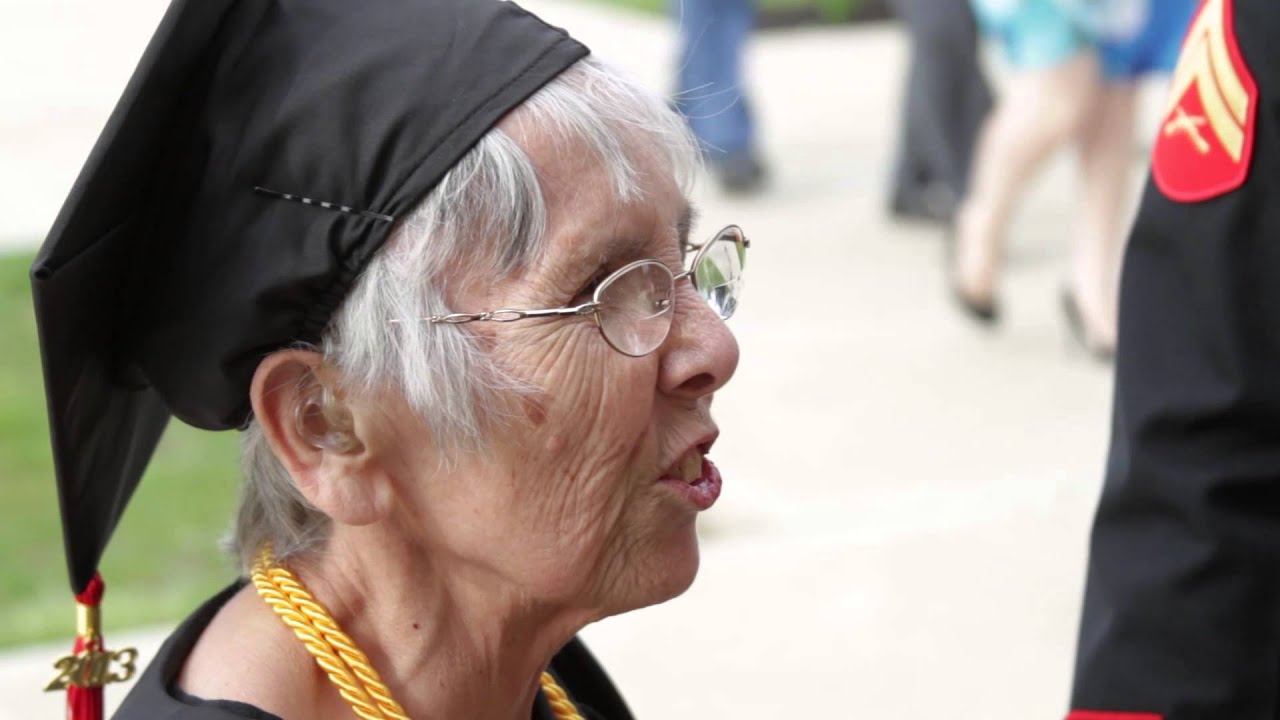 US Marine Grandson surprises Grandmother graduating at Ohio Christian University
