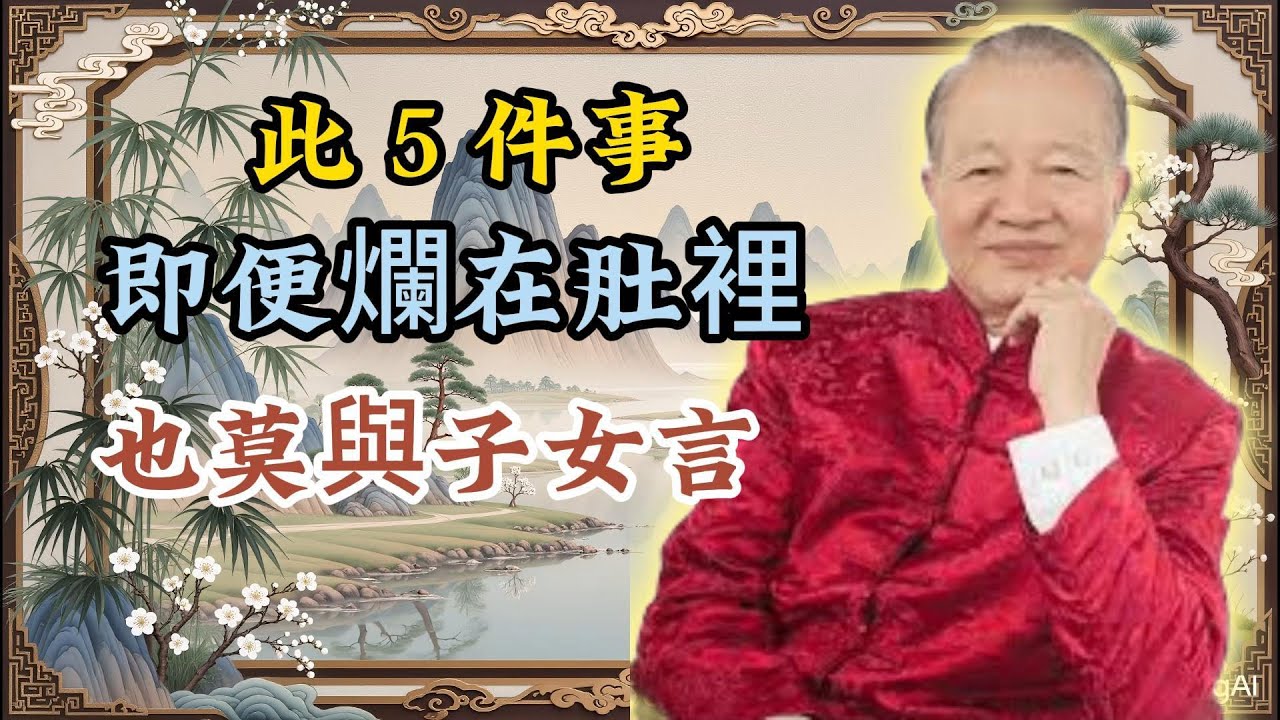 曾仕强：有些話，即便對親兒女，也不可說！否則晚年淒涼