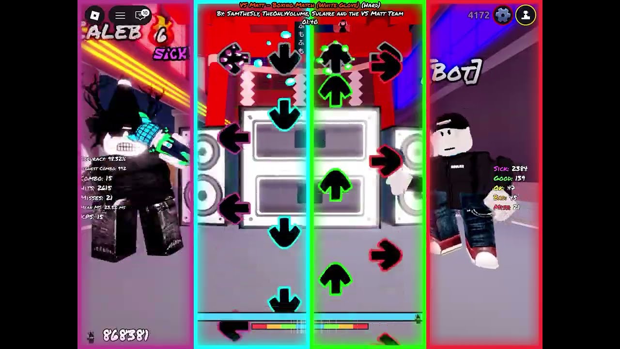 Funky Friday matt white glove boxing match mobile