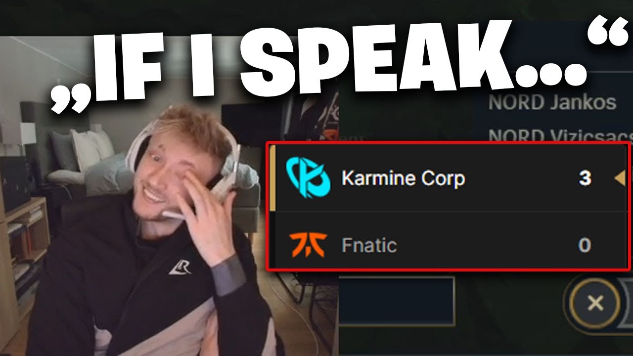 Реакция Rekkles на счет Fnatic 0:3 от KC