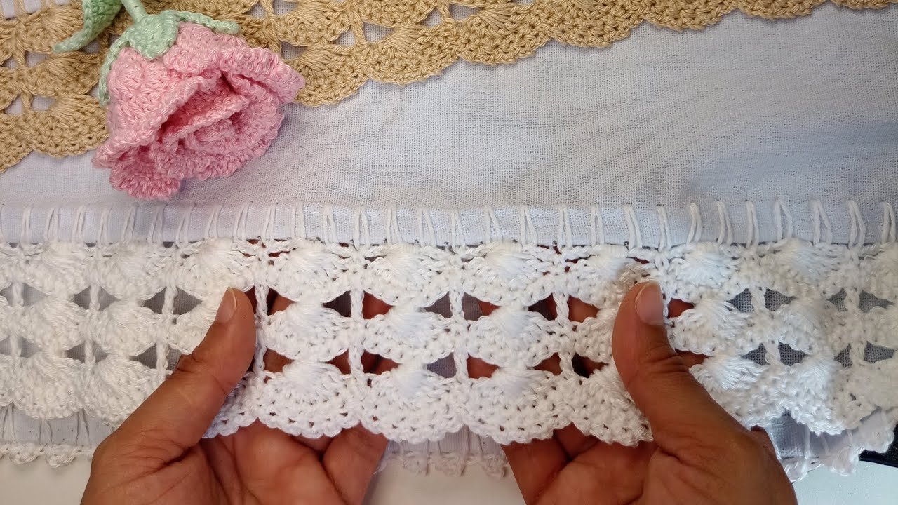 Barrado de crochê para pano de prato #61 🥰 Por Ateliê Aline Silvaa