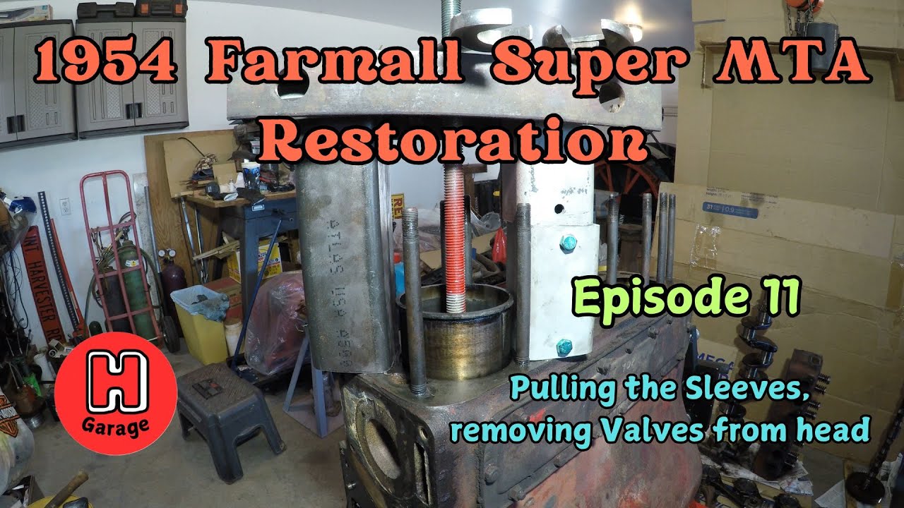 IHC Farmall Super MTA Restoration, Ep 11, Pulling the Piston Sleeves and Removing the Valves.