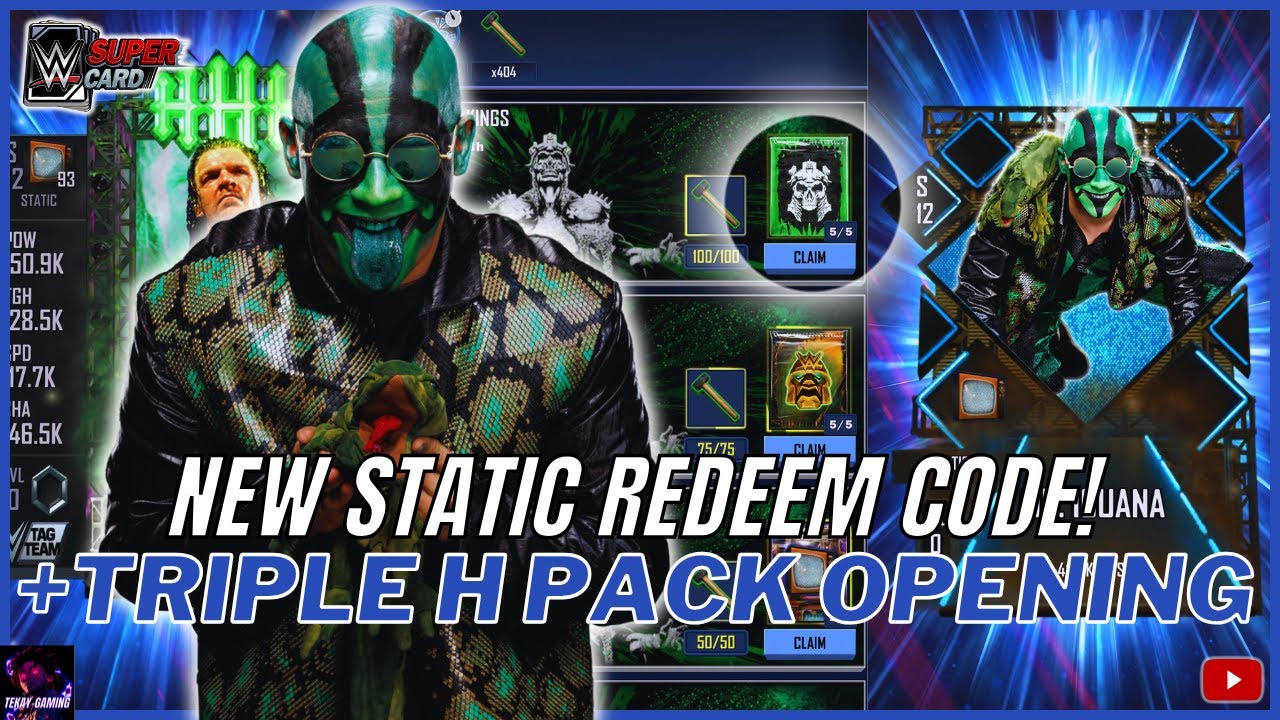 NEW STATIC REDEEM CODE! + HUGE TRIPLE H PACK OPENING! WWE Supercard 