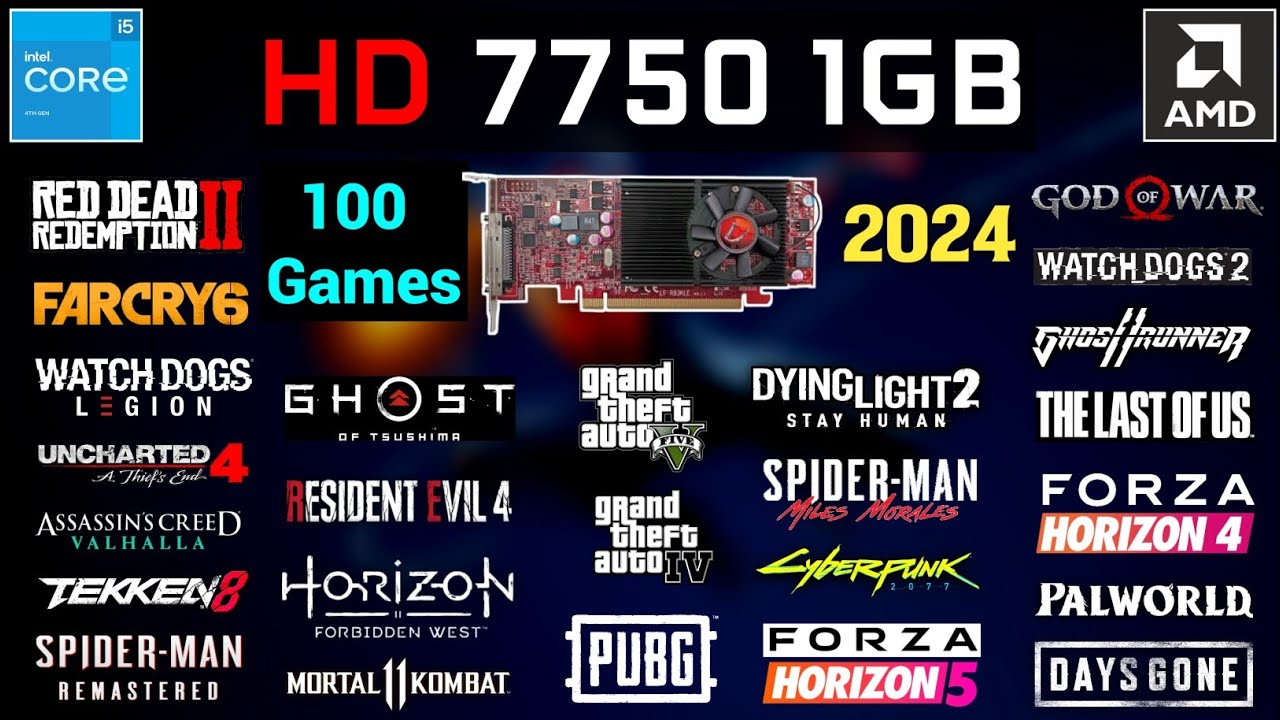 AMD HD 7750 1GB | Test 100 Games In 2024 + I5 4590 - RAM 12GB
