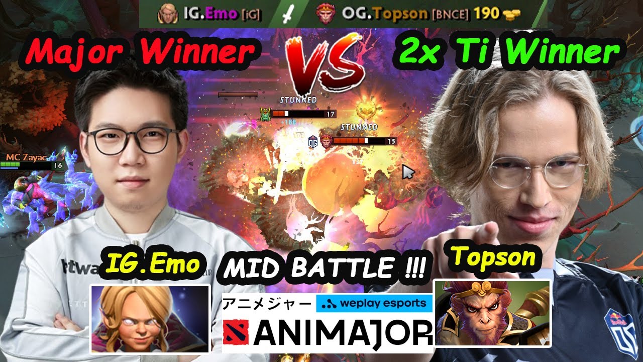 OG Topson Monkey King vs IG.Emo Invoker - MID BATTLE Animajor Ranked High Skill play Dota 2 Gameplay