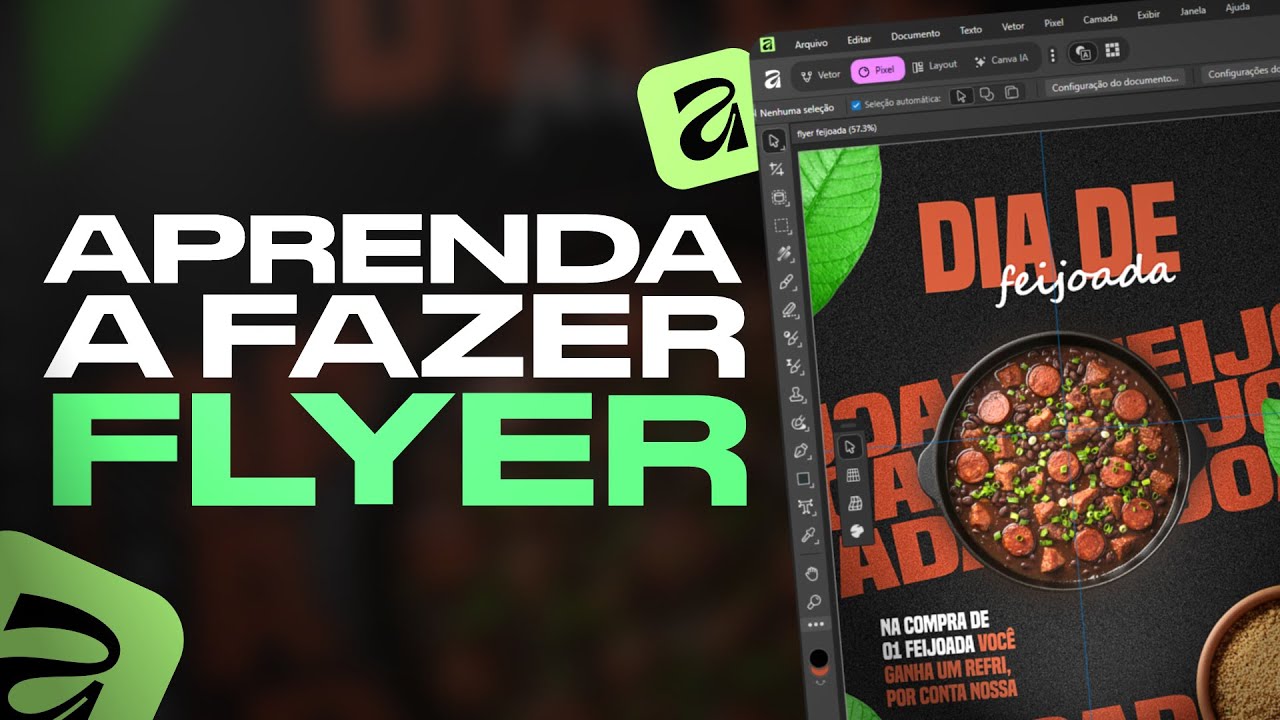 COMO CRIAR UM FLYER PARA RESTAURANTE no Affinity Designer (Passo a Passo Completo)