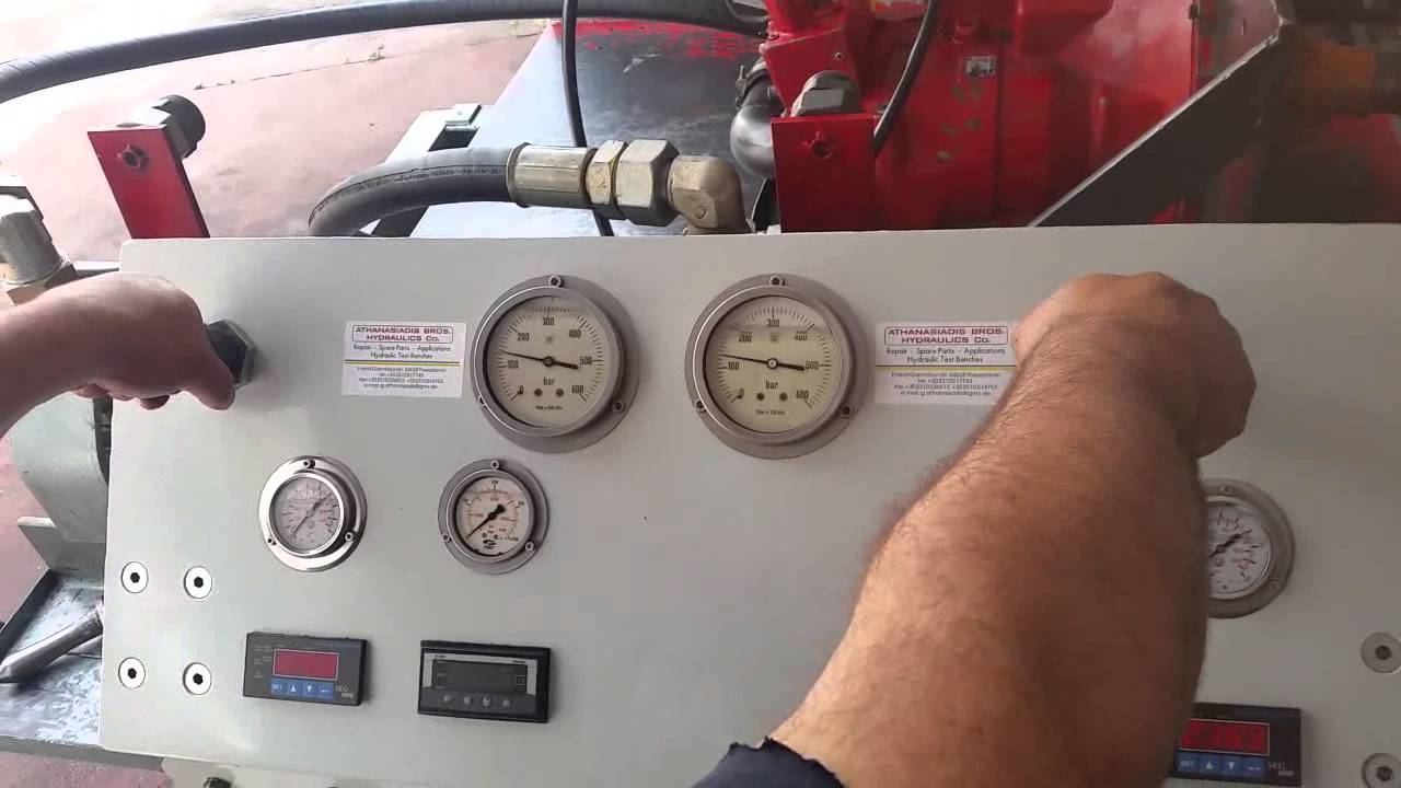 Testing on a hydraulic test bench, RH16