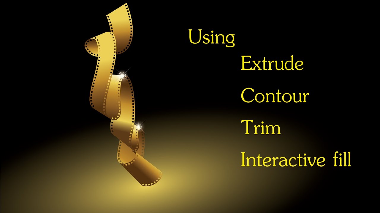 Extrude, Contour, Trim & Interactive fill tools in coreldraw