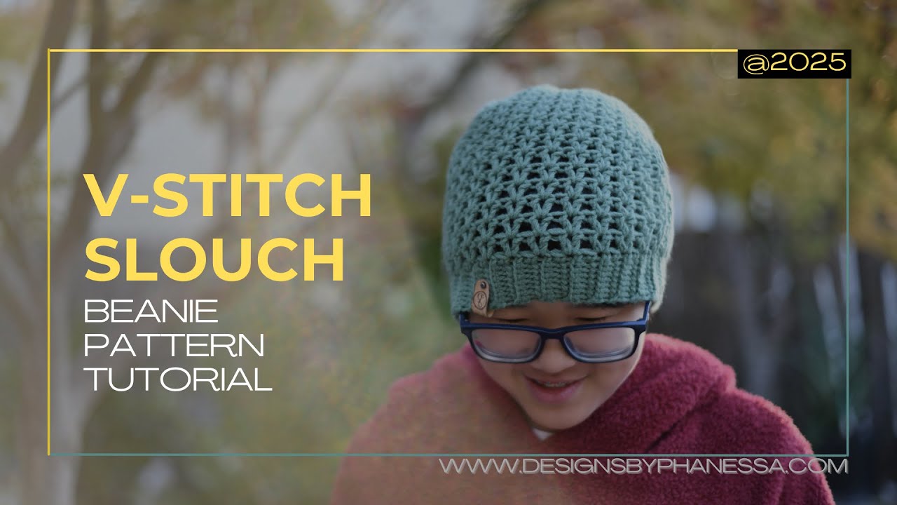 Crochet V-Stitch Beanie Pattern Tutorial