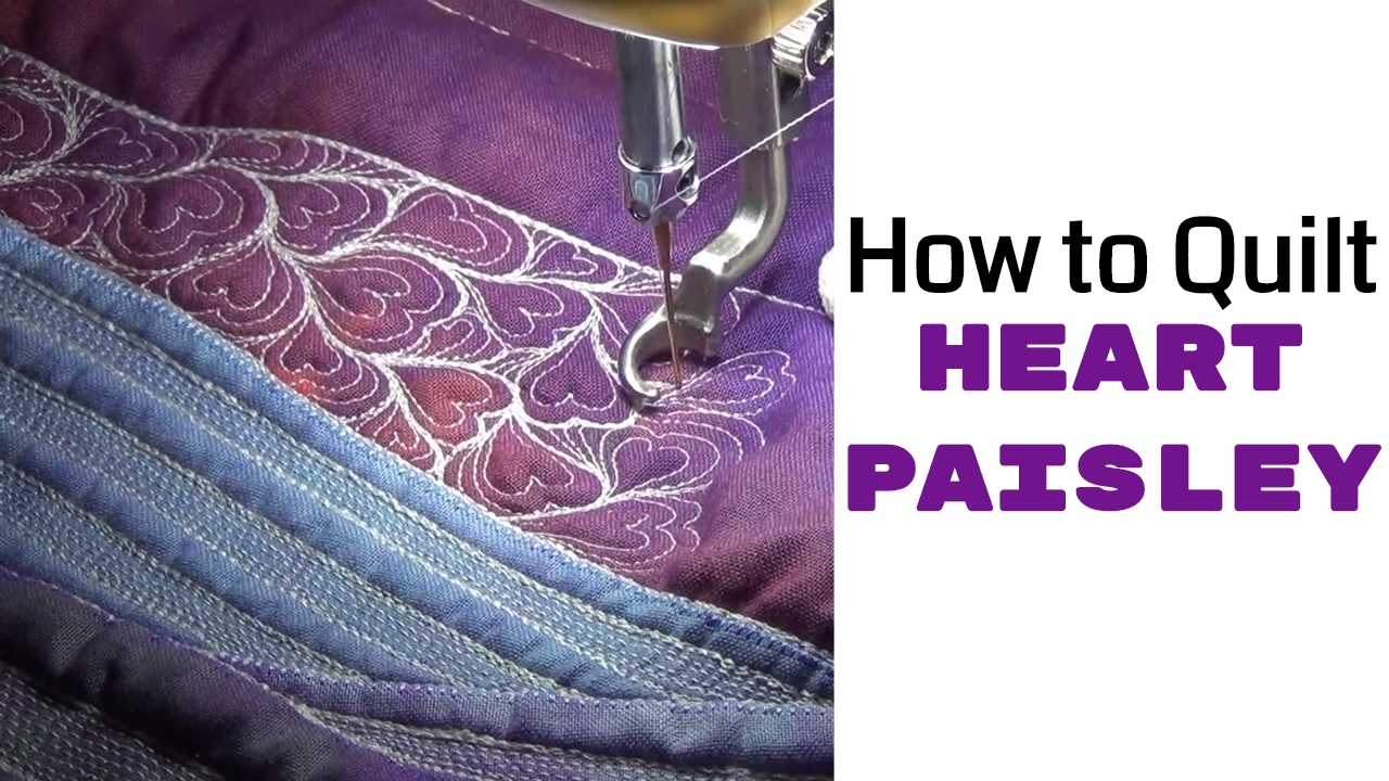 How to Machine Quilt Simple Heart Design - Easy Sit Down Longarm Quilting Tutorial