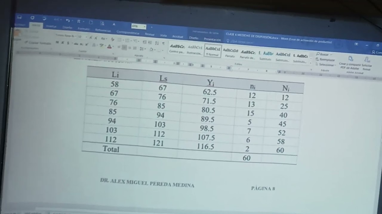 Desviación MEDIANA absoluta, para datos tabulados 