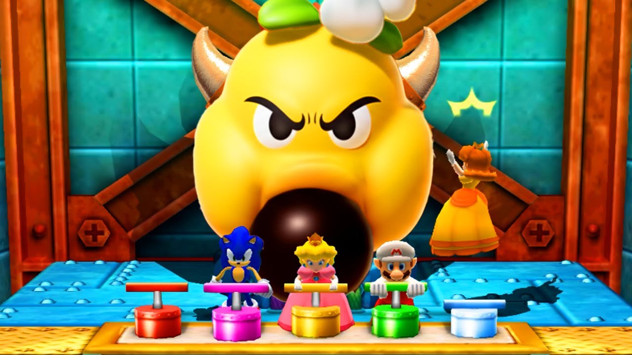 【マリオパーティ100ミニゲームコレクション】ミニゲームマリオVsソニックVsピーチVsデイジー(CPUの強さ：｢たつじん」)