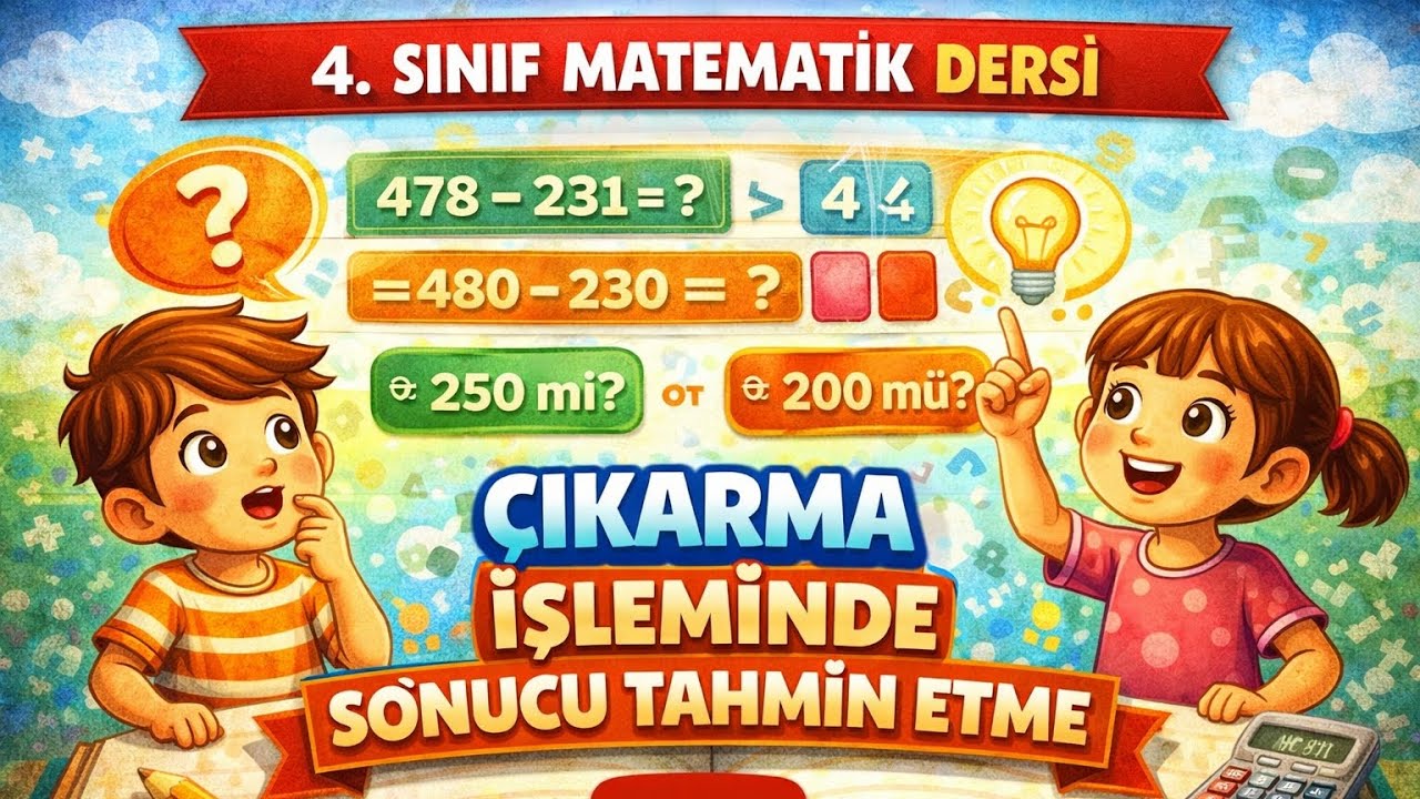 4.Sınıf Matematik=Çıkarma İşleminde Sonucu Tahmin Etme