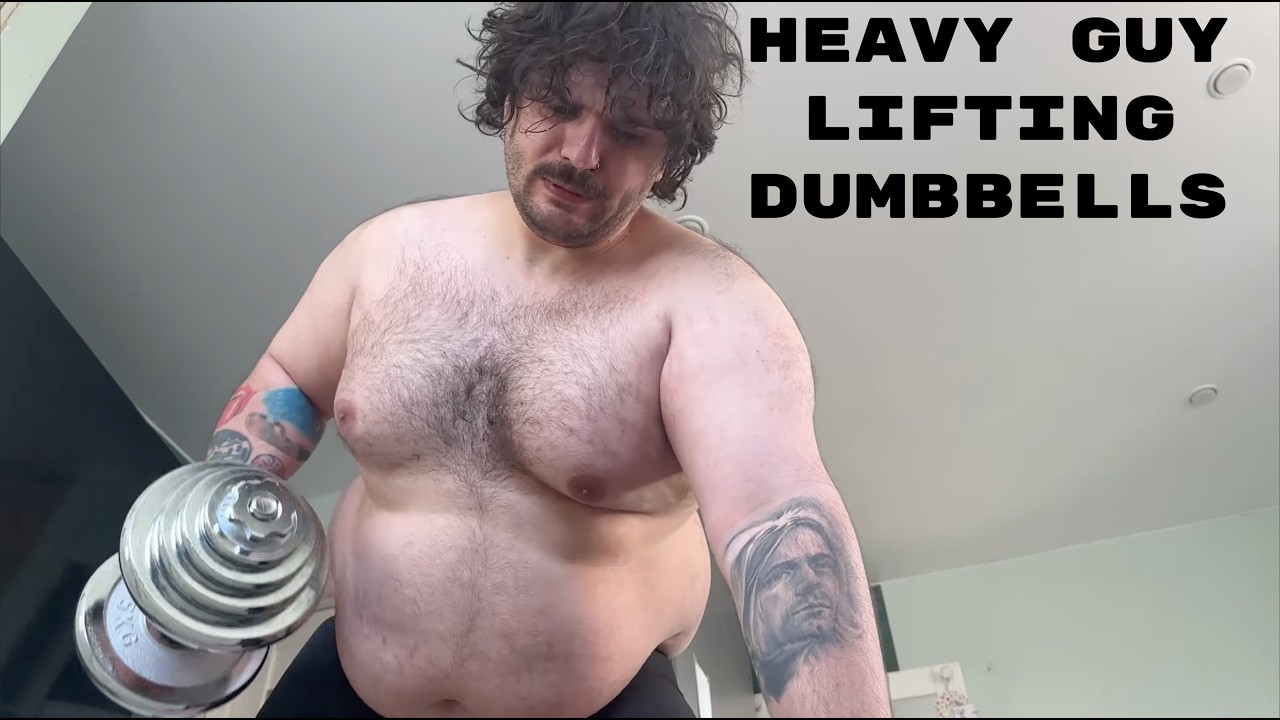 A fat pig does a home workout (Gainer, Stuffed Belly, Weight Gain)