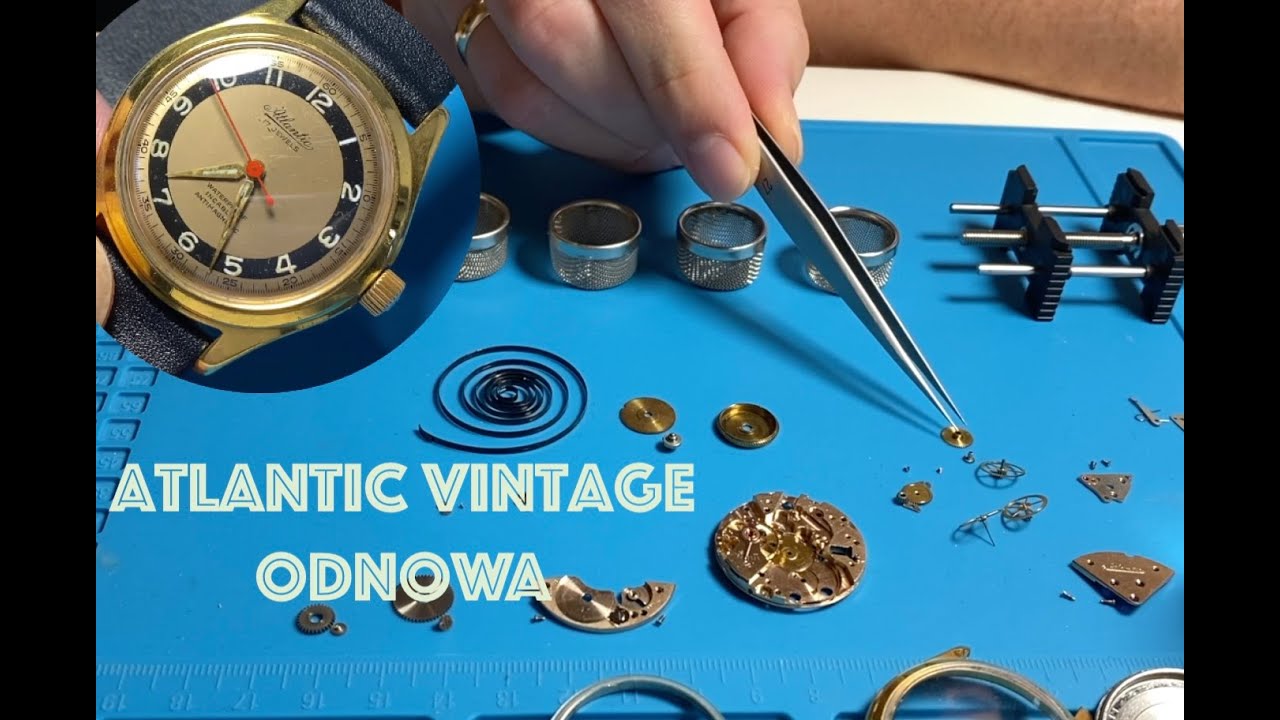 Amatorski serwis zegarka Atlantic Vintage z lat 50tych + odnowa wskazówek