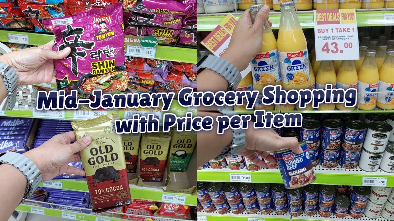 Mid January Grocery Shopping with Price per Item 2025 ASMR Local Supermarket
