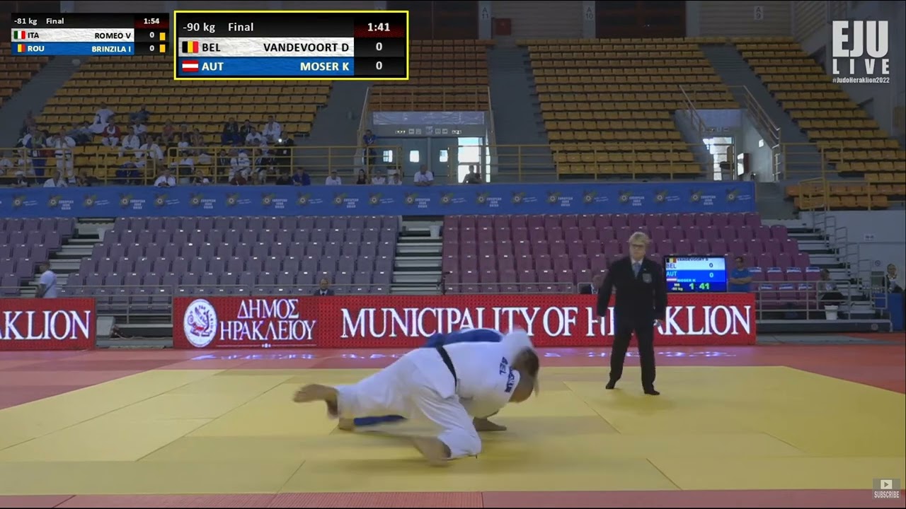 Karl Moser vs Dirk Vandevoort JudoVeteran EM Heraklion Finale M6 90kg