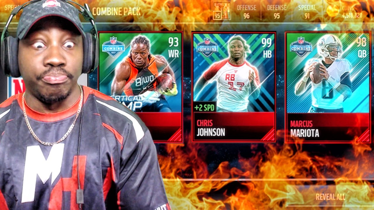 COMBINE PACK OPENING & 99 CHRIS JOHNSON! Madden Mobile 17 Gameplay Ep. 26