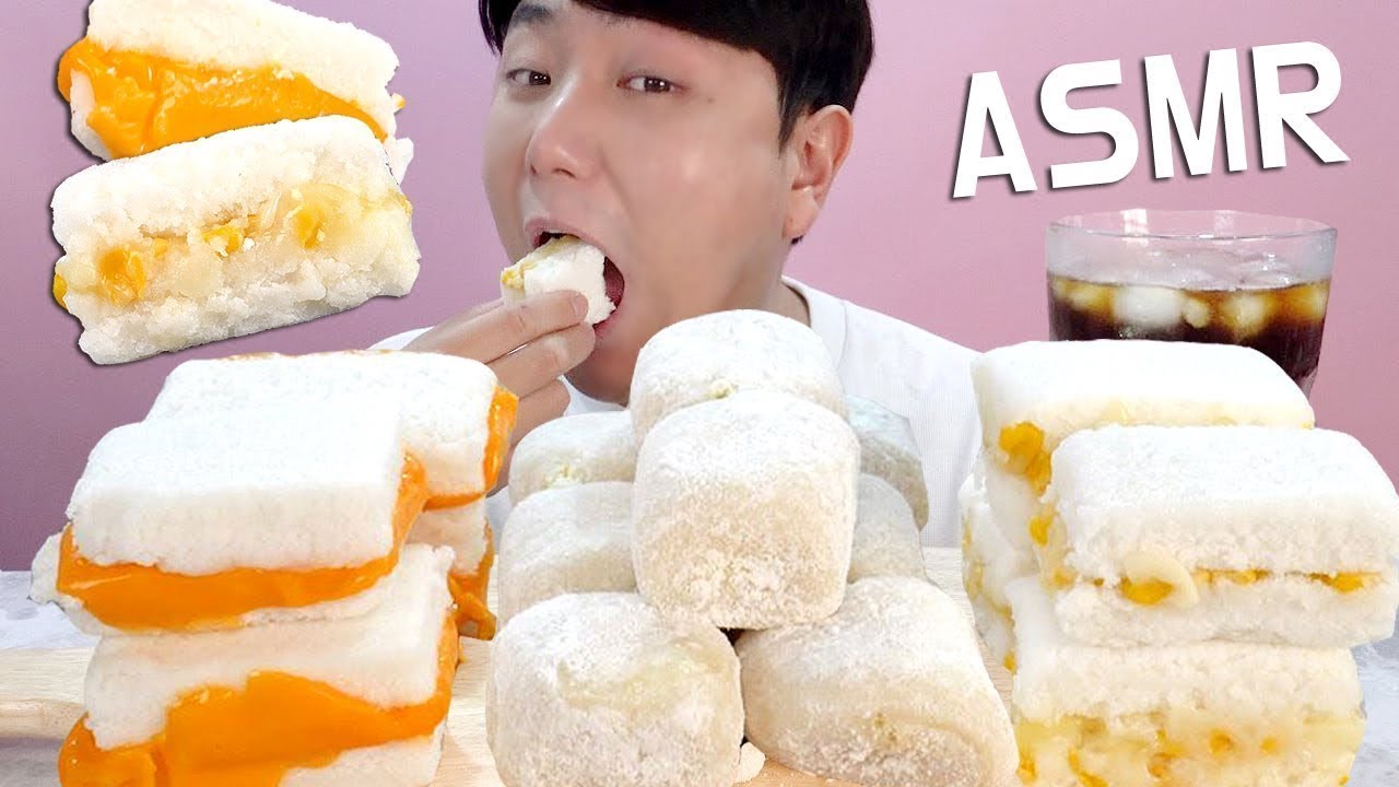 쿠캣 우유찹쌀떡,체다치즈설기,콘치즈설기떡 디저트 먹방 리얼사운드 Dessert Mukbang