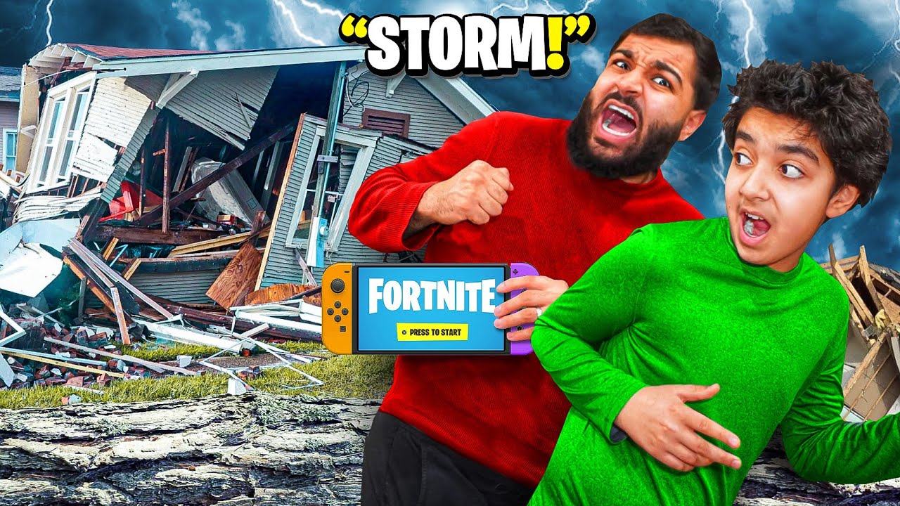 STORM HIT OUR HOUSE while playing fortnite.. *power goes out*