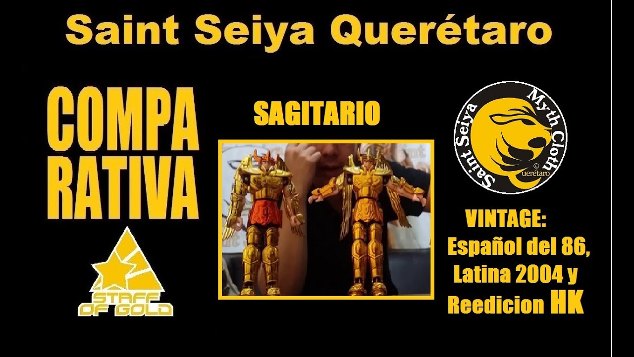Comparativa Aioros de Sagitario Vintage: Español del 86, Reedicion Latina 2004 y Reedic. HK del 2004