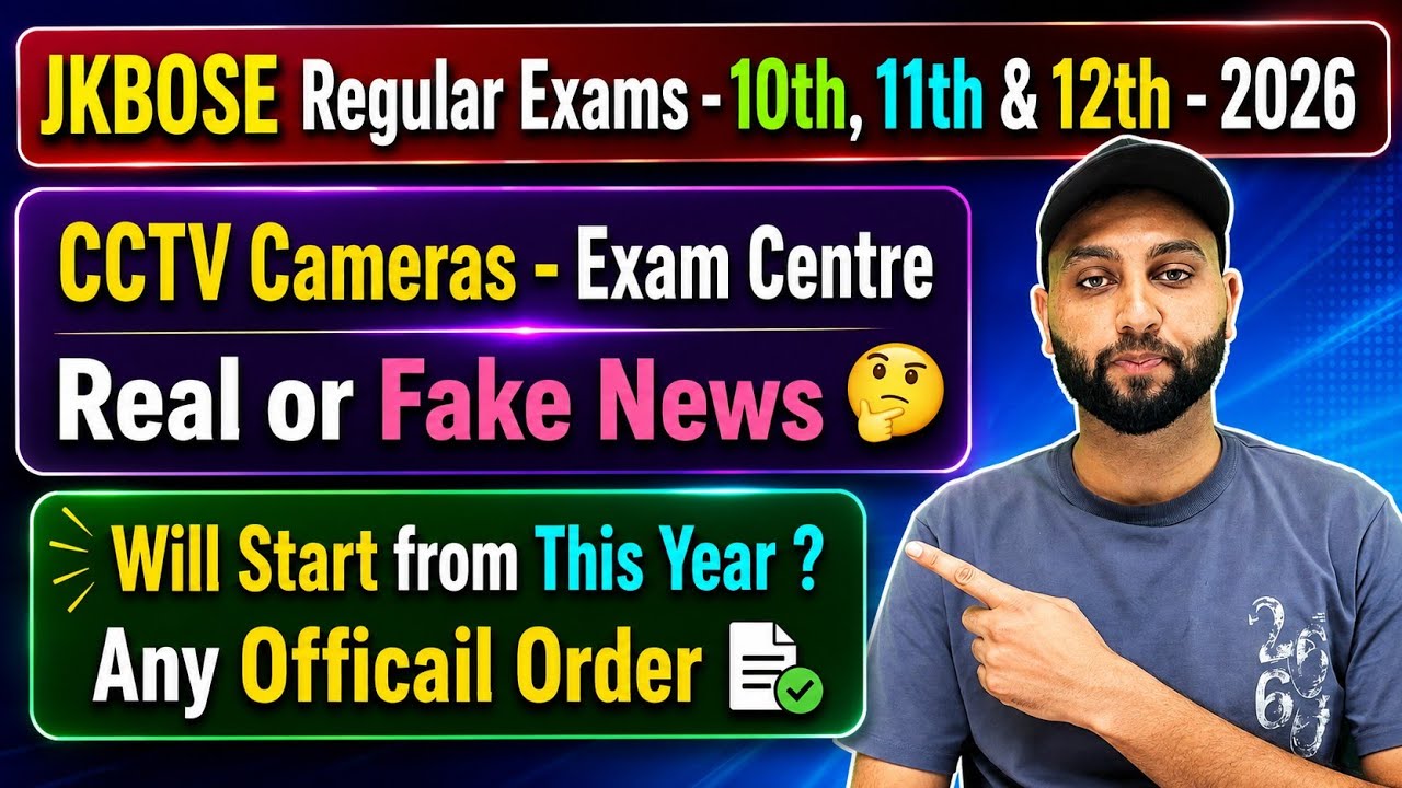 CCTV Cameras Jkbose Exam Centres Regular Exams 2026 - 10th, 11th & 12th Class 