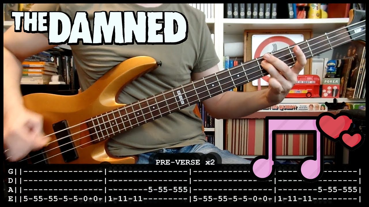 THE DAMNED - Love song (bass cover w/Tabs & lyrics)