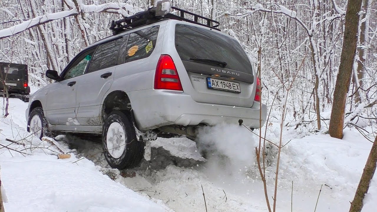 Subaru Forester vs Mitsubishi Pajero vs Нива vs УАЗ vs ГАЗ-69 в глубоком снегу. Off-Road 2/3