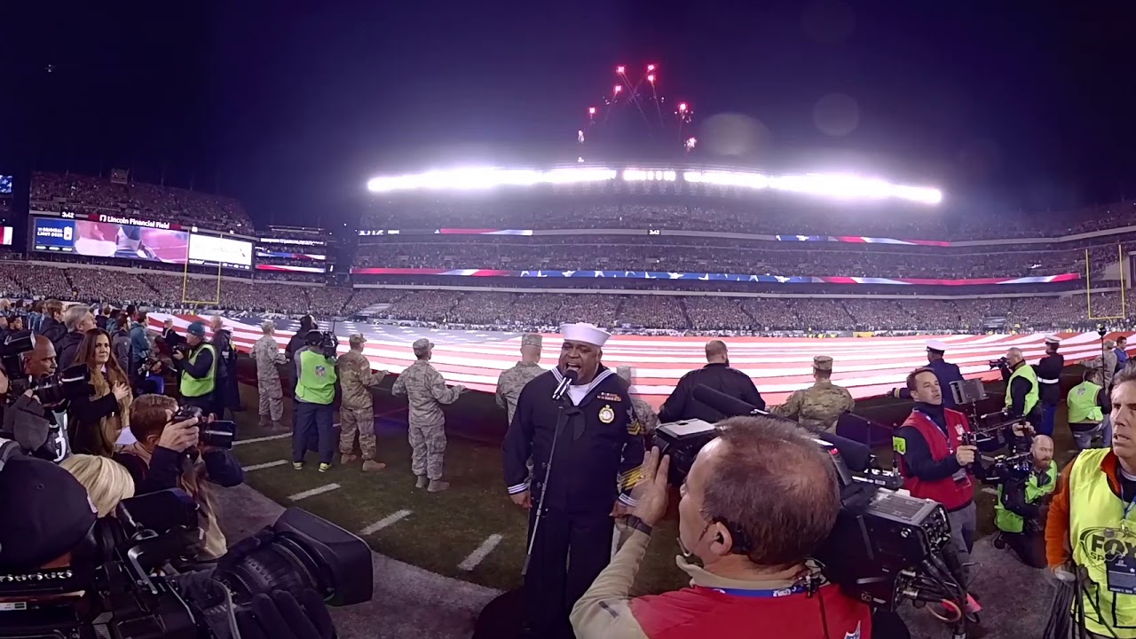 360 View Of National Anthem Prior To NFC Championship Game