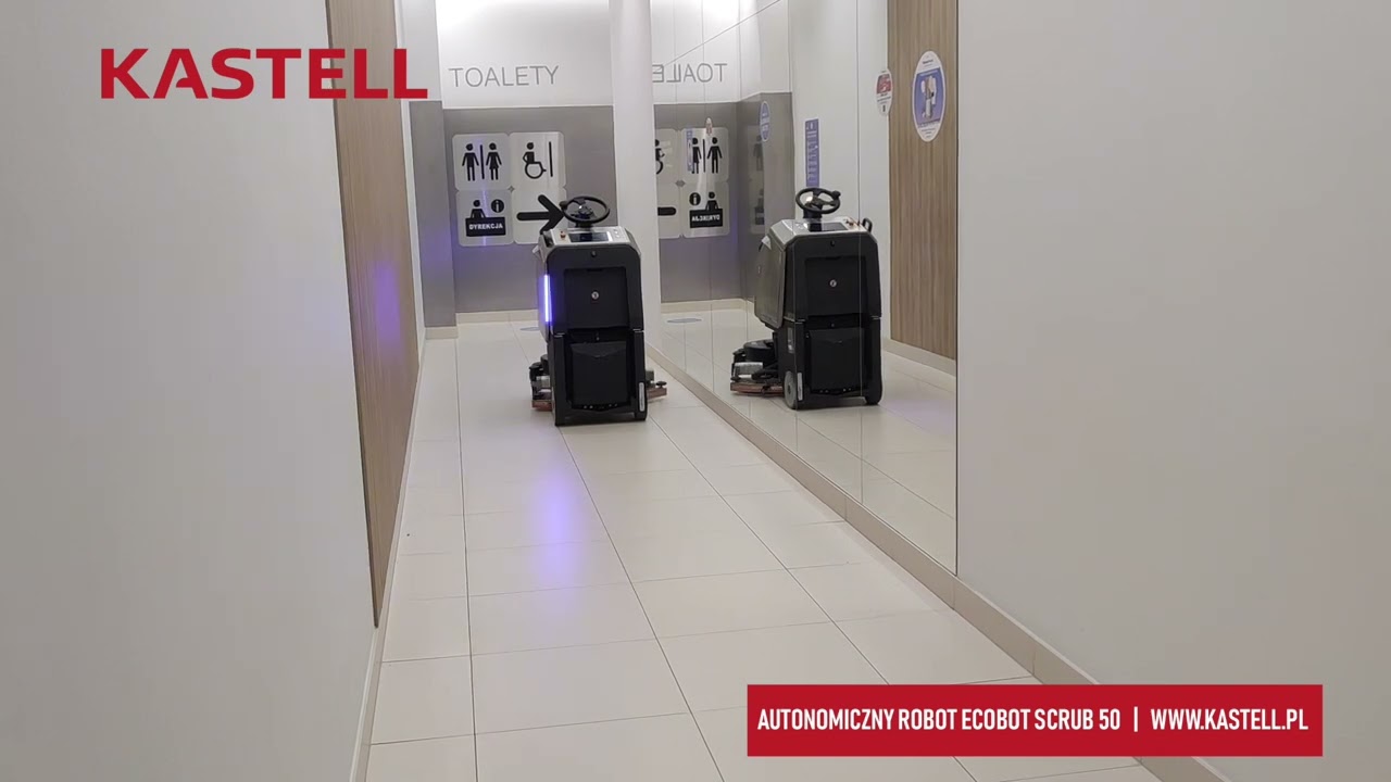 ECOBOT SCRUB 75 - autonomiczny robot sprzątający, kt&oacute;ry zawraca w miejscu