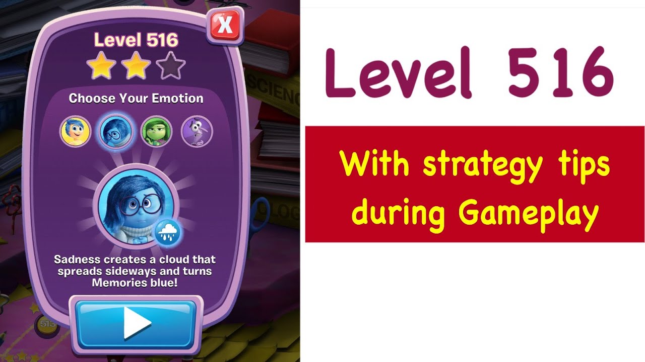 Inside Out Thought Bubbles Level 516 Tips and Strategy Gameplay Walkthrough No Boosters