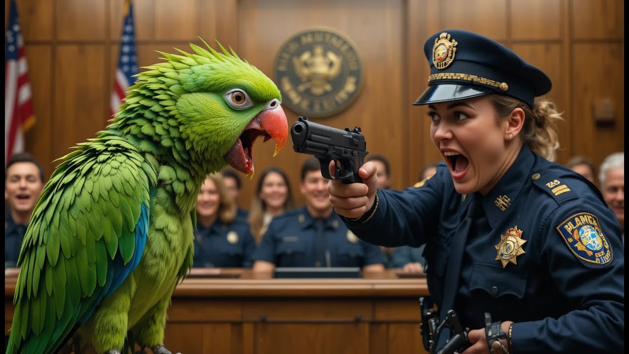 Police vs Parrot Showdown: 🦜 Who Wins in Court? 😂 Epic Funny Moments #TalkingParrot