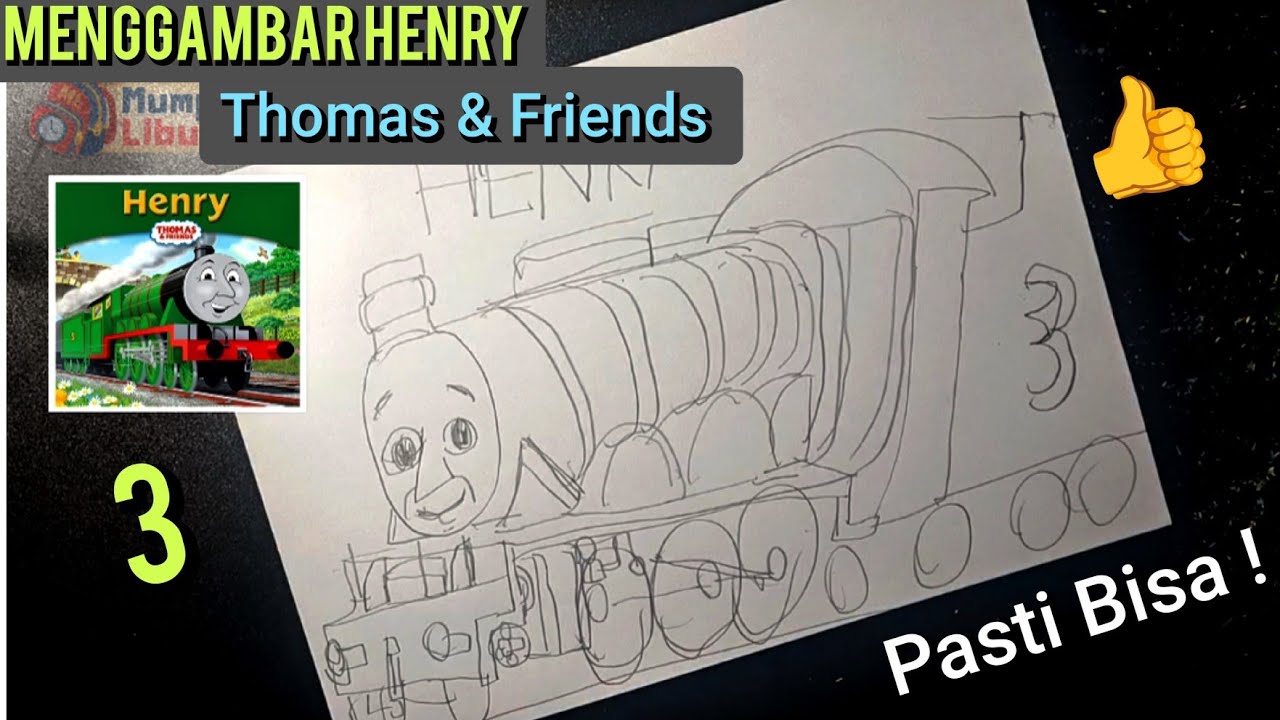 Pasti Bisa! Menggambar Henry Thomas and Friends Si Kereta Hijau