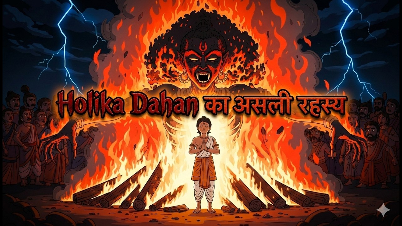आग में बैठा बच्चा और जल गई होलिका 😱 | Holika Dahan की असली कहानी | Happy Holi | 2D ANIMAITION