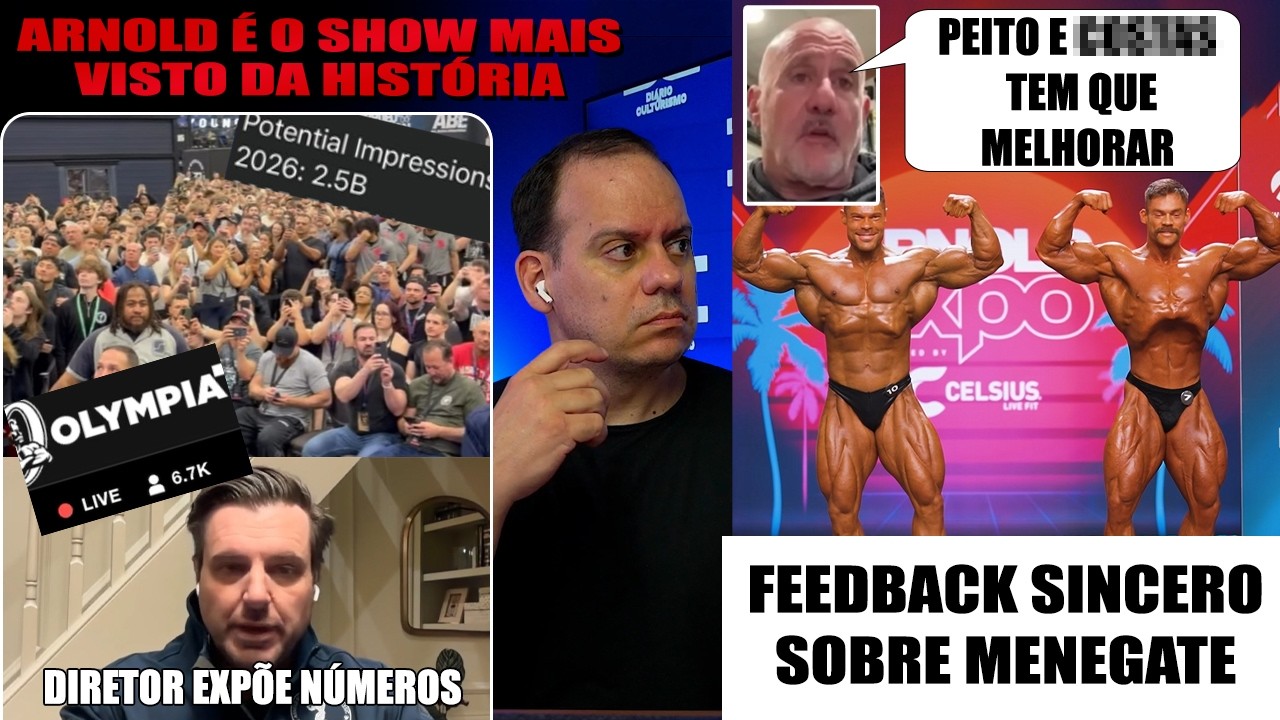 Árbitro Chefe dá feedback brutalmente honesto sobre Menegate no Arnold 26+Arnold com números insanos