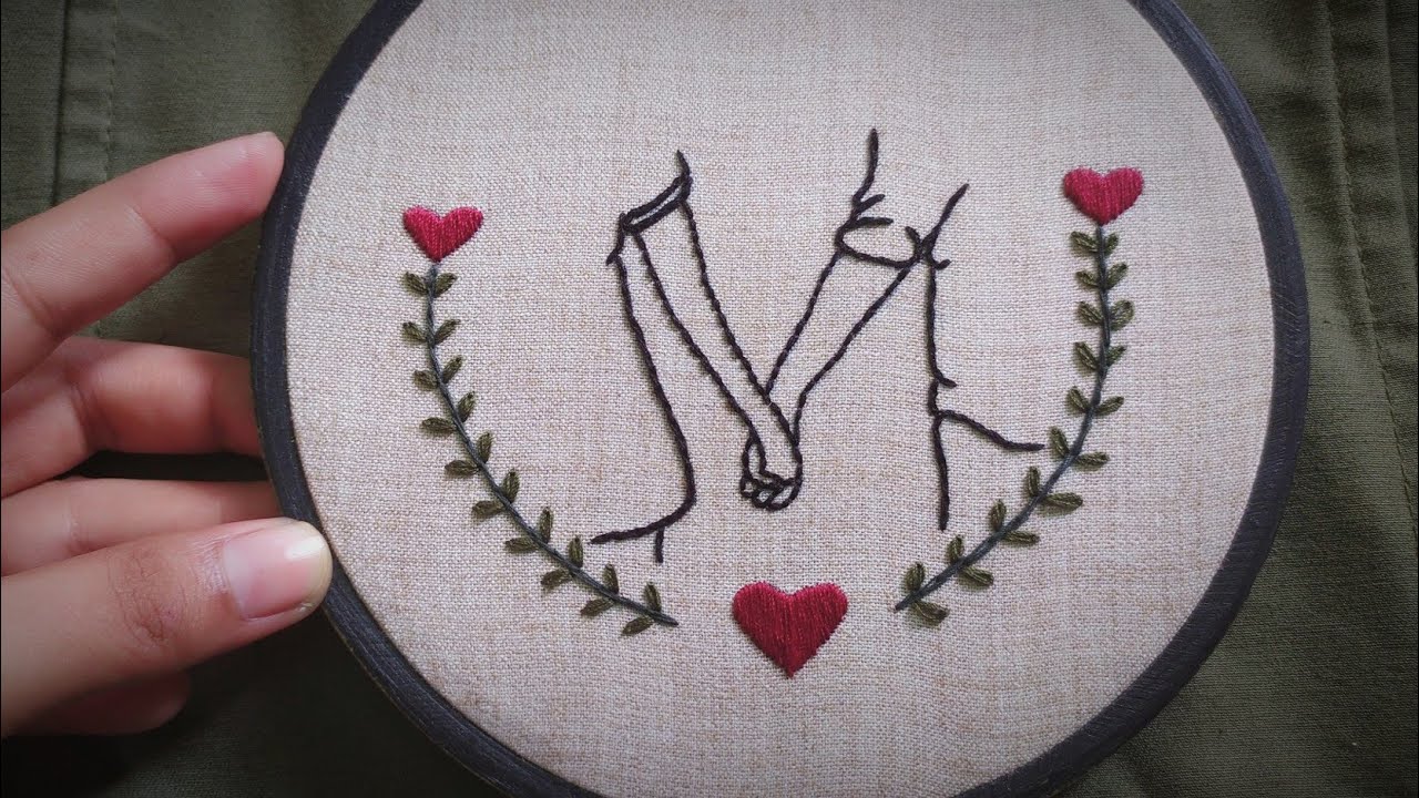 Couple love Embroidery pattern ❤️ | Embroidery for Begginers | Satisfying embroidery | Let's Explore