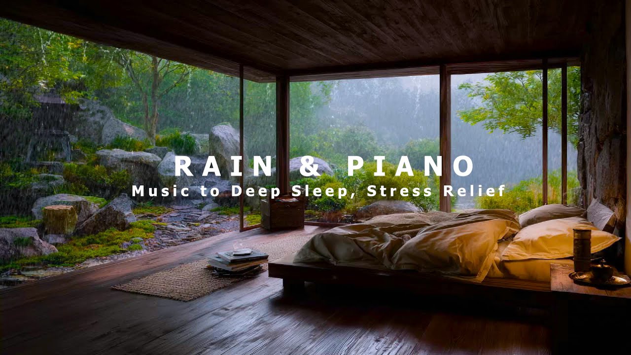 Cozy Rain Bedroom 🌧️ Soft Piano Music for Stress Relief & Sleep