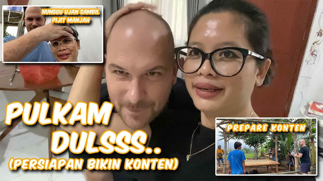 Proses bapak bule buat konten di kampung, biar hujan bapak selalu semangat :)