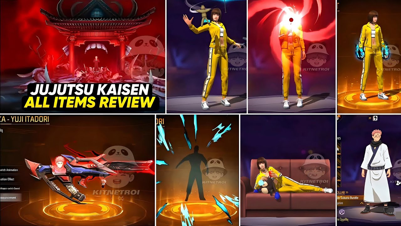 Jujutsu Kaisen all Items Review l Free Fire New Event l Ff New Event l upcoming event in free fire