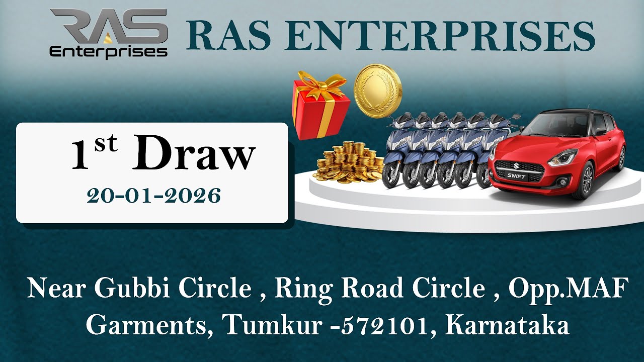 RAS ENTERPRISES TUMKUR 1st DRAW LIVE 7:30PM