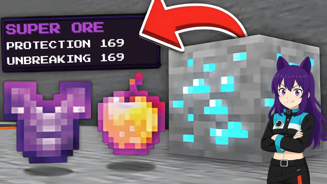 Minecraft But Ore Gives Op Iteam!😱