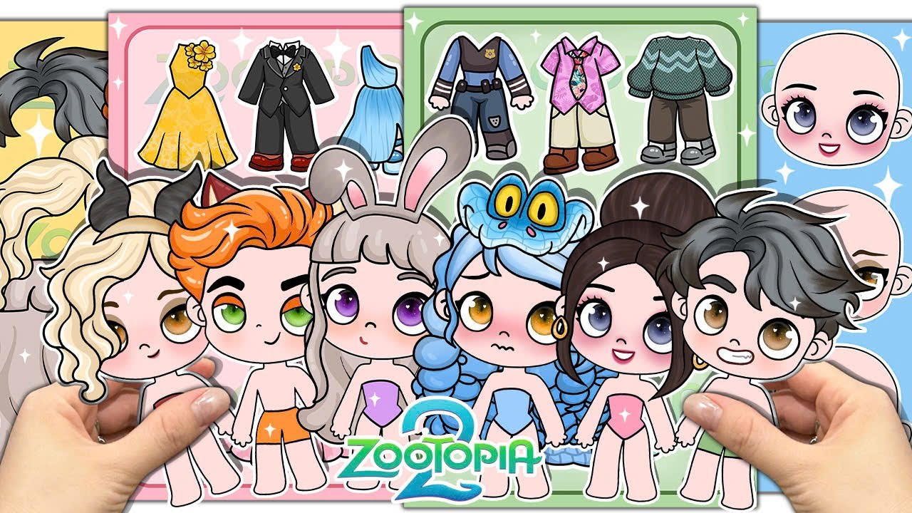 (🐰Paper DIY🐍) ZOOTOPIA2 Fashion Dress-up Avatar World Gamebook | ASMR #Zootopia2