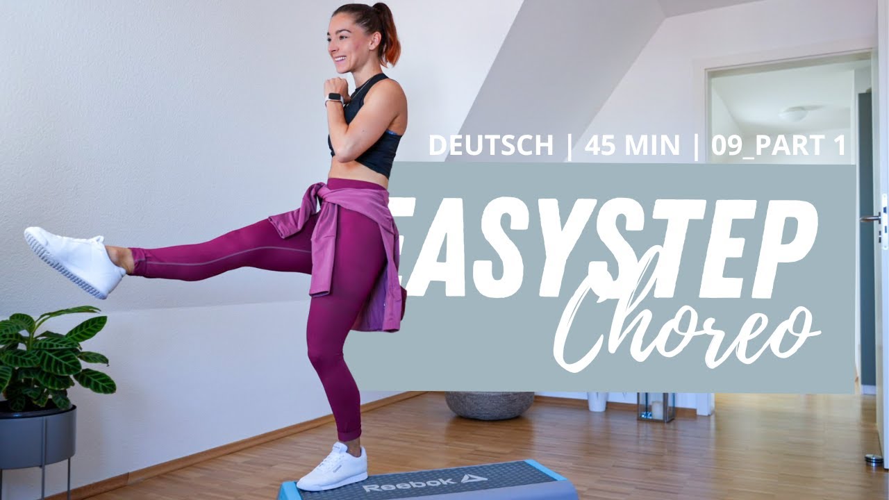 Step Aerobic für Beginner mit Herausforderung | Deutsch | EasyStep | 09_Part1 | 35 Min