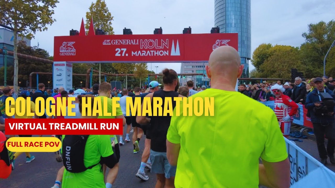 Cologne (K&ouml;ln) Half Marathon 2025 | Virtual Treadmill Run | Full race