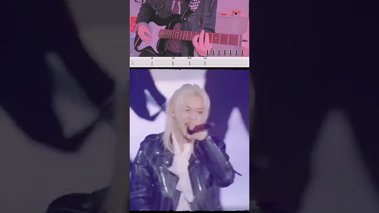Unfair - Felix  🎸💙 GUITAR TABS #straykids#skz#felix#hyunjin#leeknow#han#bangchan#kpop#shorts#jyp