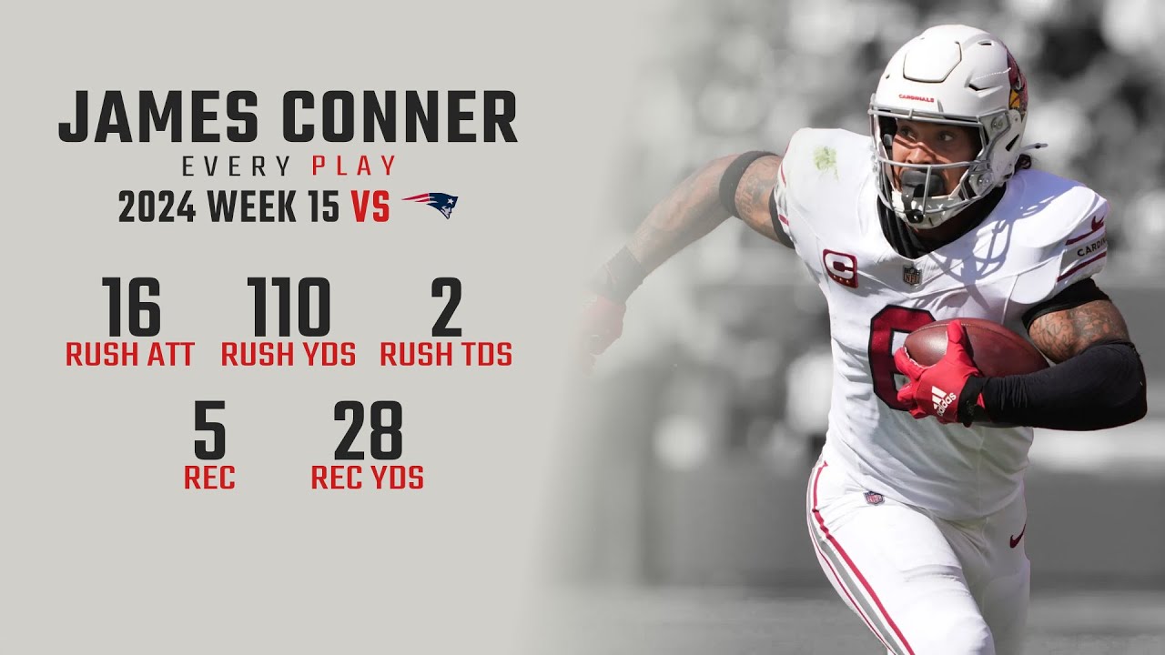 James Conner Week 15 Replay: Every Run, Target, and Catch vs New England Patriots