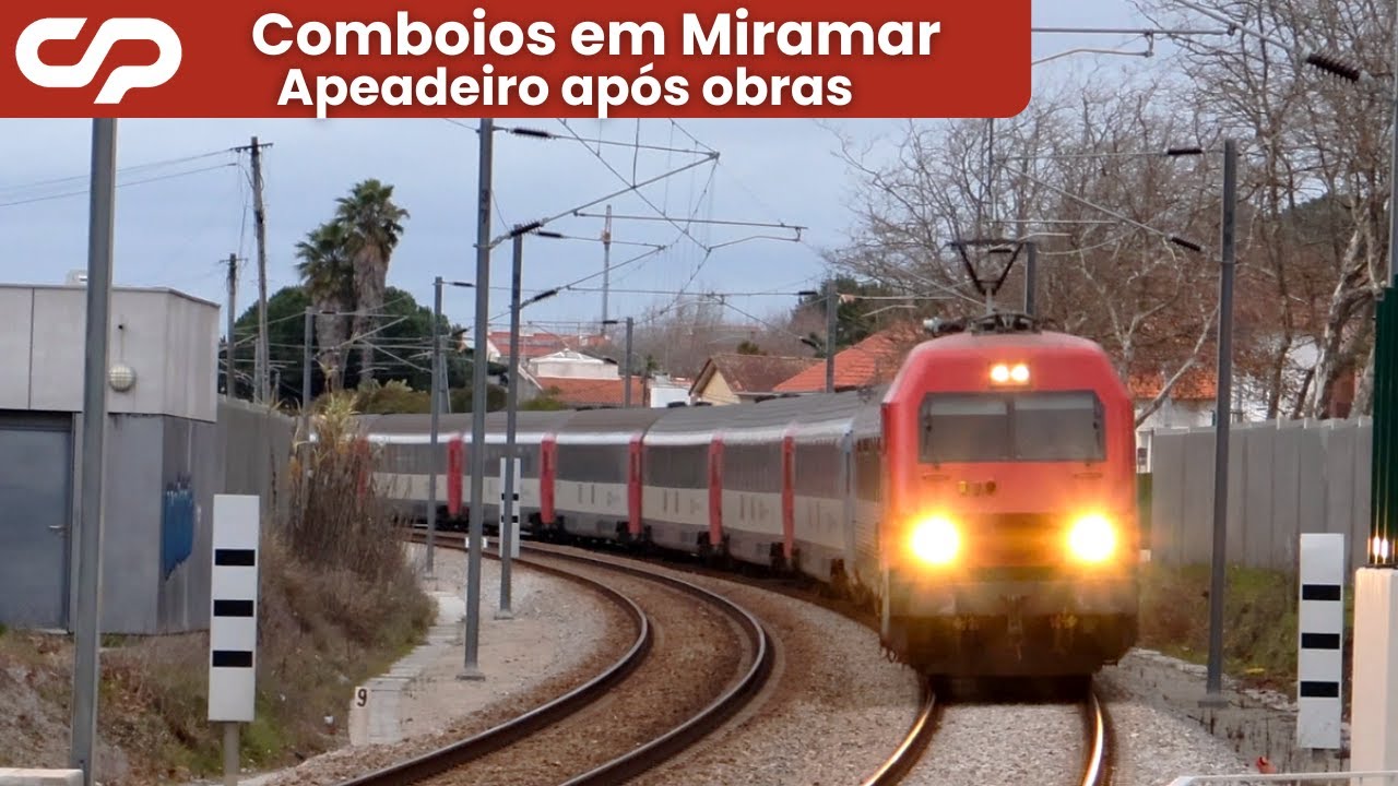 Comboios em Miramar - Apeadeiro após obras