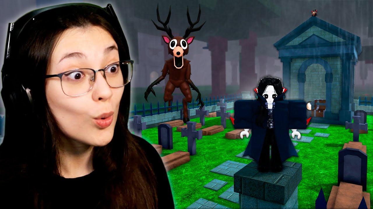WE BUILT OUR BASE IN THE CEMETERY TO ESCAPE THE DEER!! | 99 NIGHTS IN THE FOREST - ROBLOX