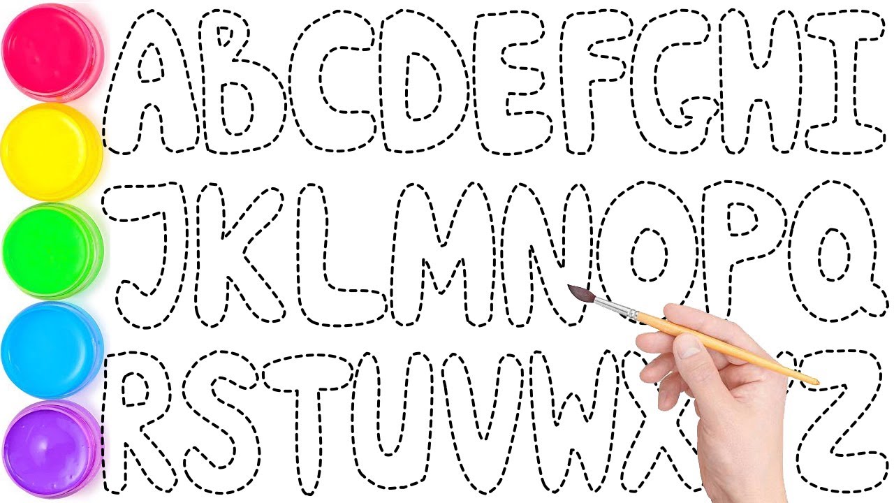 Phonics Song || Step by Step Drawing and Paiting Capitl Letters Alphabet A to Z || KS AT